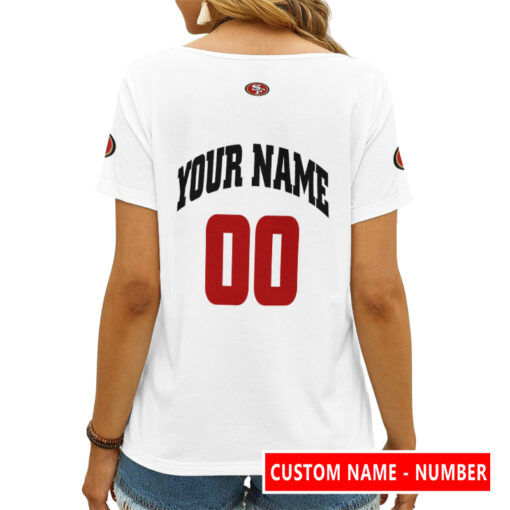 San Francisco 49ers Personalized V-neck Women T-shirt AGCWTS132