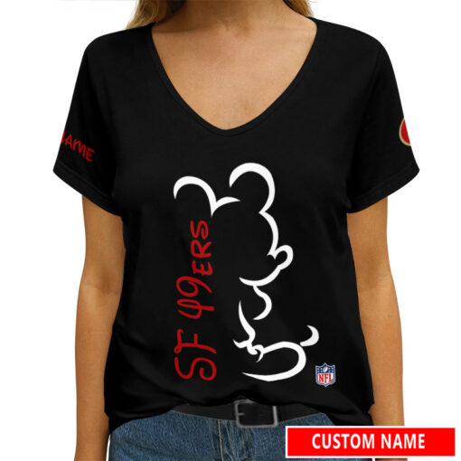 San Francisco 49ers Personalized V-neck Women T-shirt AGCWTS221