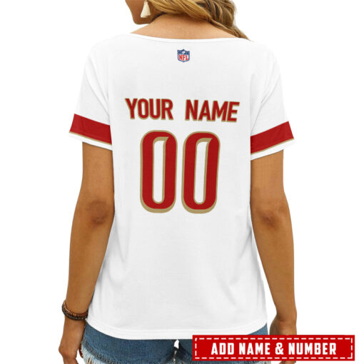 San Francisco 49ers Personalized V-neck Women T-shirt AGCWTS248