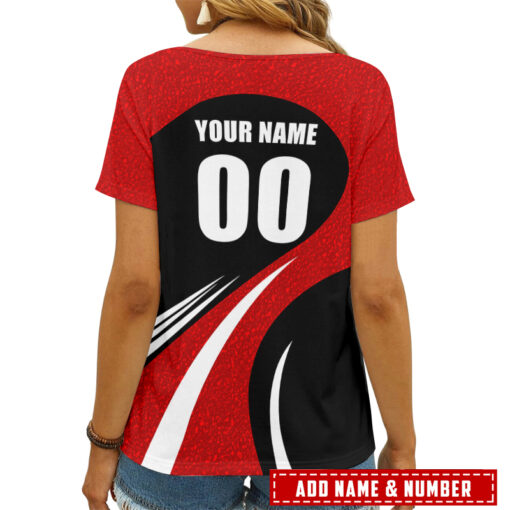 San Francisco 49ers Personalized V-neck Women T-shirt AGCWTS293