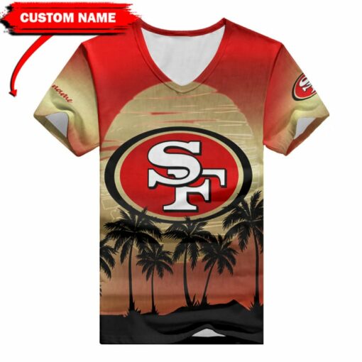 San Francisco 49ers Personalized V-neck Women T-shirt BG432