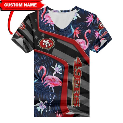 San Francisco 49ers Personalized V-neck Women T-shirt BG569