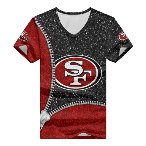 San Francisco 49ers Personalized V-neck Women T-shirt BG678