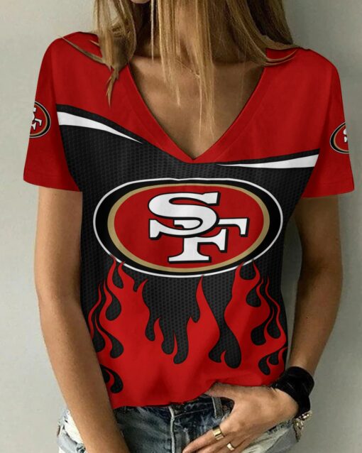 San Francisco 49ers Personalized V-neck Women T-shirt BG800