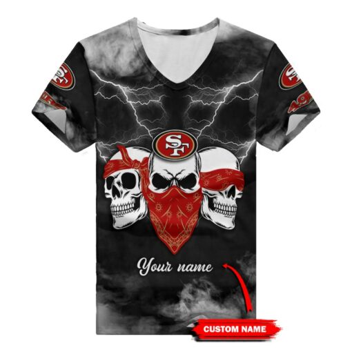 San Francisco 49ers Personalized V-neck Women T-shirt BG821