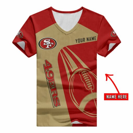 San Francisco 49ers Personalized V-neck Women T-shirt BG909