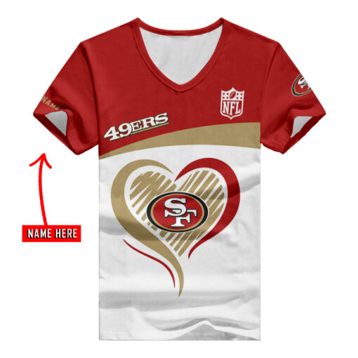 San Francisco 49ers Personalized V-neck Women T-shirt BG989