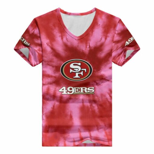 San Francisco 49ers Summer V-neck Women T-shirt 120