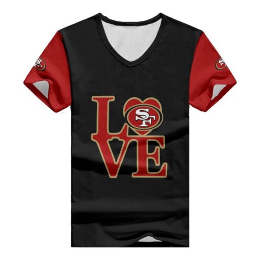 San Francisco 49ers Summer V-neck Women T-shirt BG335