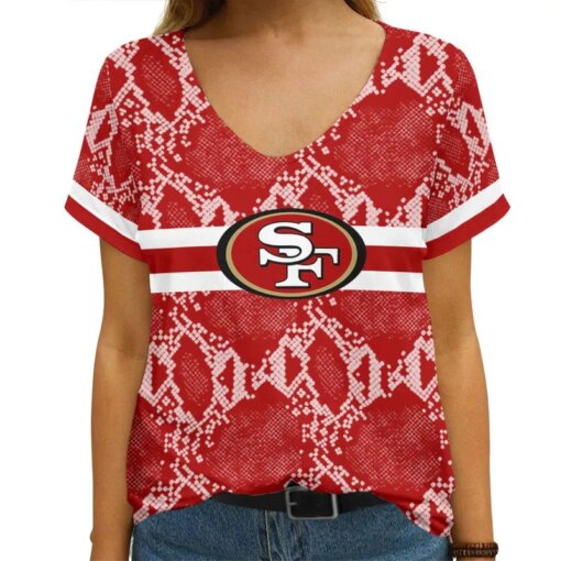 San Francisco 49ers V-neck Women T-shirt