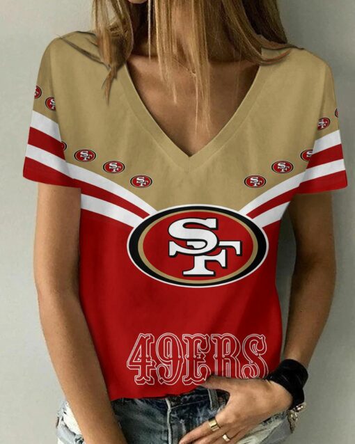 San Francisco 49ers V-neck Women T-shirt