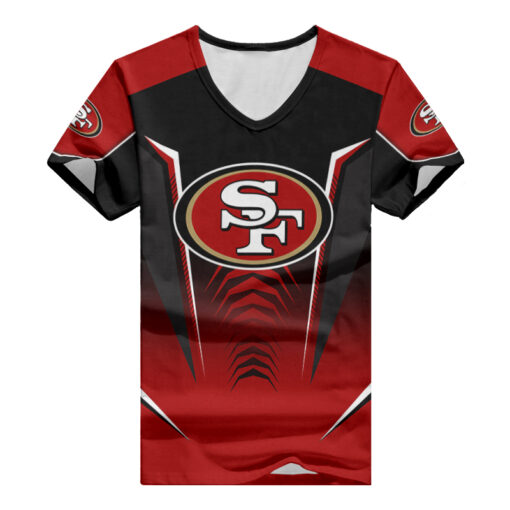 San Francisco 49ers V-neck Women T-shirt AGC19