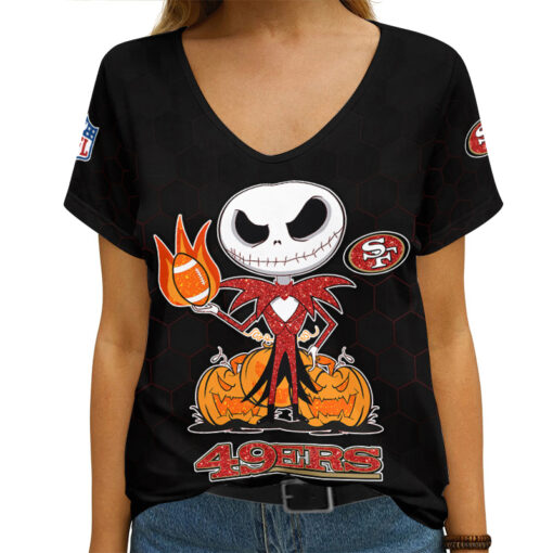 San Francisco 49ers V-neck Women T-shirt AGCWTS171