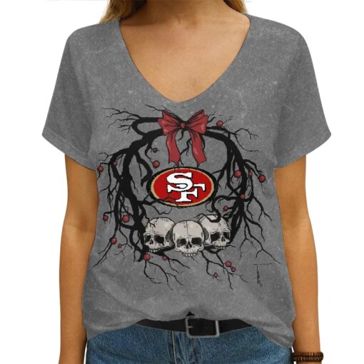 San Francisco 49ers V-neck Women T-shirt AGCWTS283