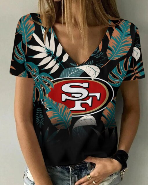 San Francisco 49ers V-neck Women T-shirt BG684