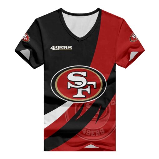 San Francisco 49ers V-neck Women T-shirt BG712