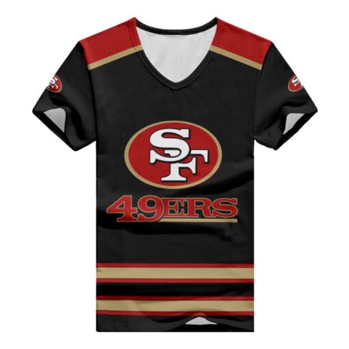 San Francisco 49ers V-neck Women T-shirt BG751