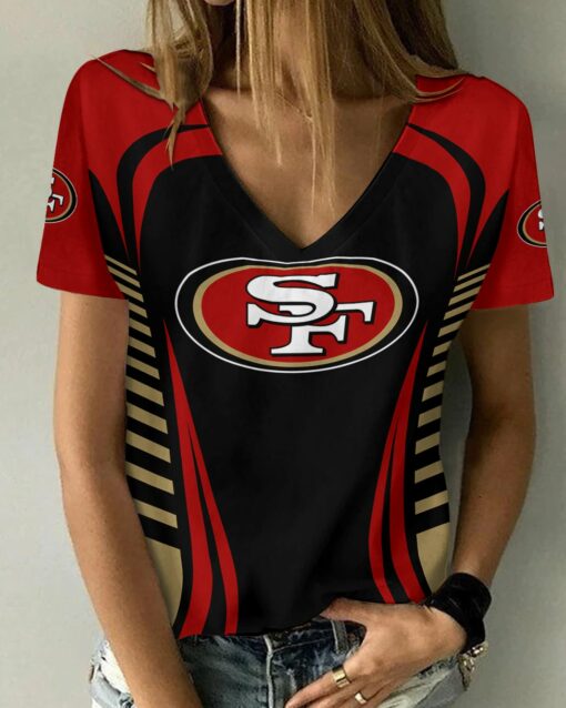 San Francisco 49ers V-neck Women T-shirt BG827