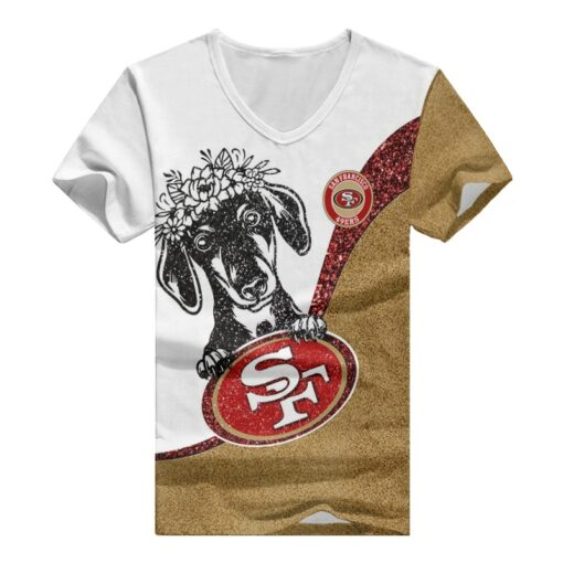 San Francisco 49ers V-neck Women T-shirt BG836