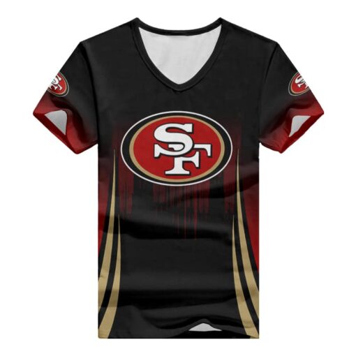 San Francisco 49ers V-neck Women T-shirt BG864