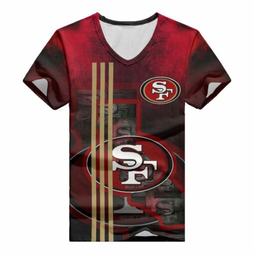 San Francisco 49ers V-neck Women T-shirt BG918