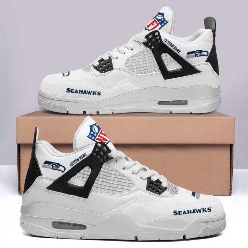 Seattle Seahawks Personalized AJ4 Sneaker BG300