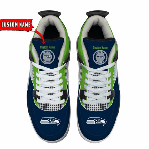 Seattle Seahawks Personalized AJ4 Sneaker BG39