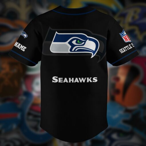 Seattle Seahawks Personalized Baseball Jersey AZCBJS127