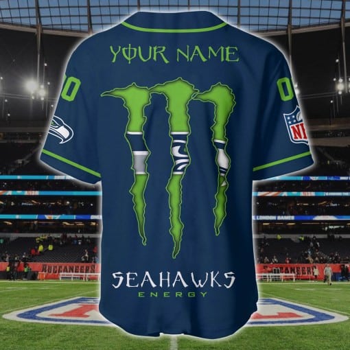 Seattle Seahawks Personalized Baseball Jersey BG170