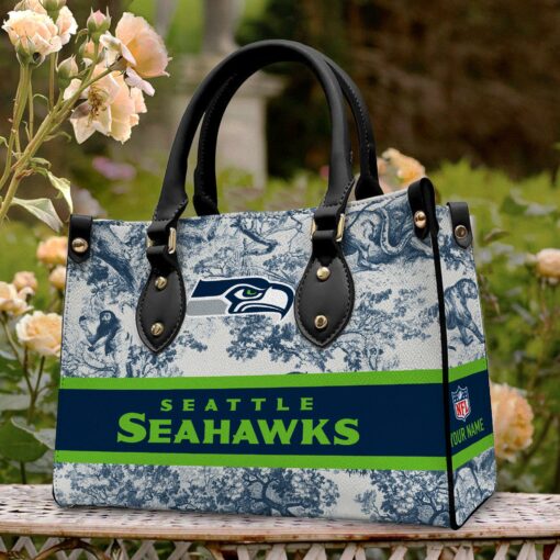 Seattle Seahawks Personalized Leather Hand Bag BB309