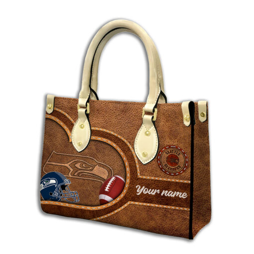 Seattle Seahawks Personalized Leather Hand Bag BBLTHB628