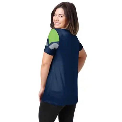 Seattle Seahawks Personalized V-neck Women T-shirt BG734