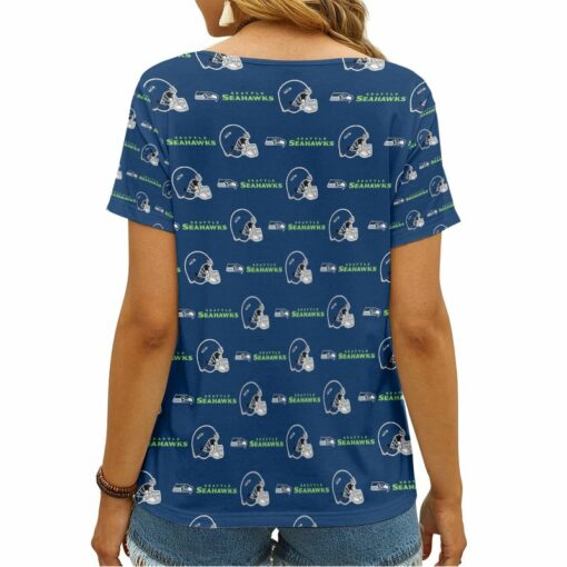 Seattle Seahawks V-neck Women T-shirt