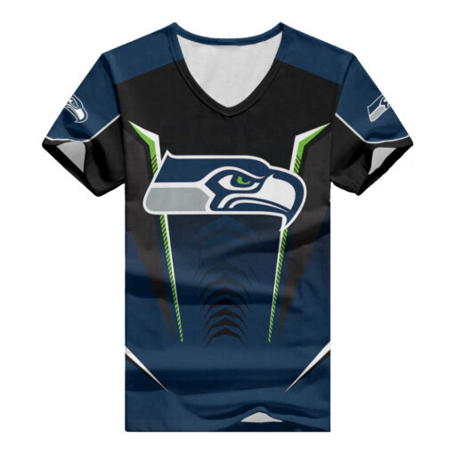 Seattle Seahawks V-neck Women T-shirt AGC21