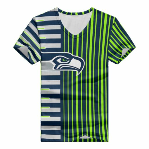 Seattle Seahawks V-neck Women T-shirt BG498