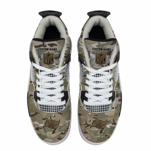 Tampa Bay Buccaneers Camo Personalized AJ4 Sneaker BG05