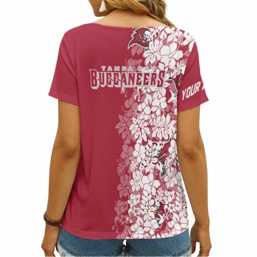 Tampa Bay Buccaneers Personalized V-neck Women T-shirt