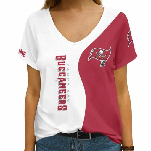 Tampa Bay Buccaneers Personalized V-neck Women T-shirt