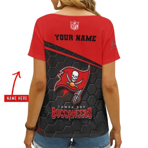 Tampa Bay Buccaneers Personalized V-neck Women T-shirt AGC40