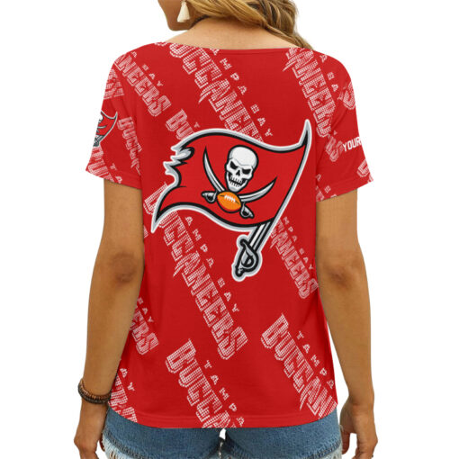 Tampa Bay Buccaneers Personalized V-neck Women T-shirt AGC97