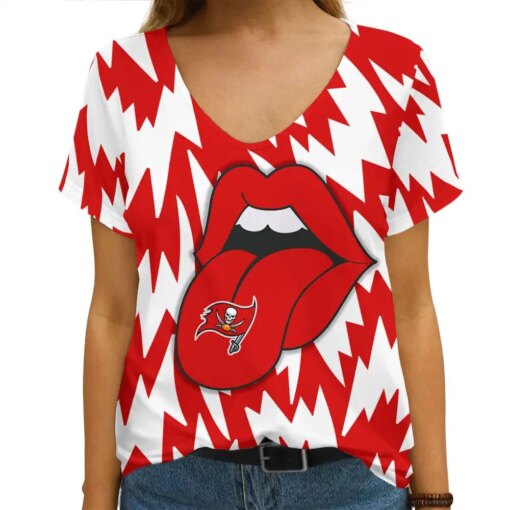 Tampa Bay Buccaneers Summer V-neck Women T-shirt