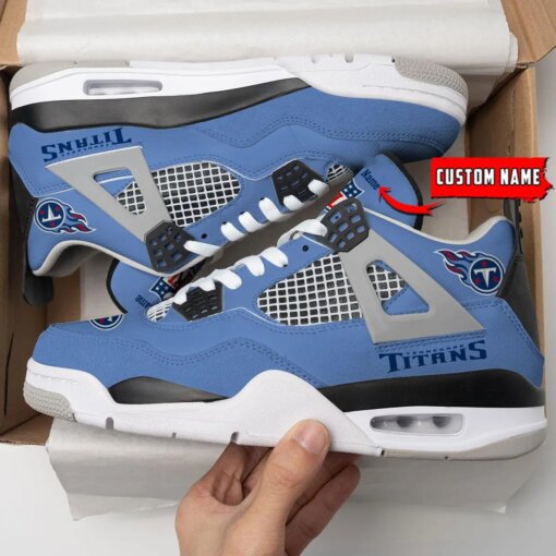 Tennessee Titans Personalized AJ4 Sneaker BG320