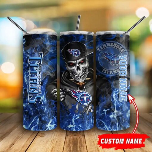 Tennessee Titans Personalized Glitter Tumbler With Stainless Steel Straw BG96