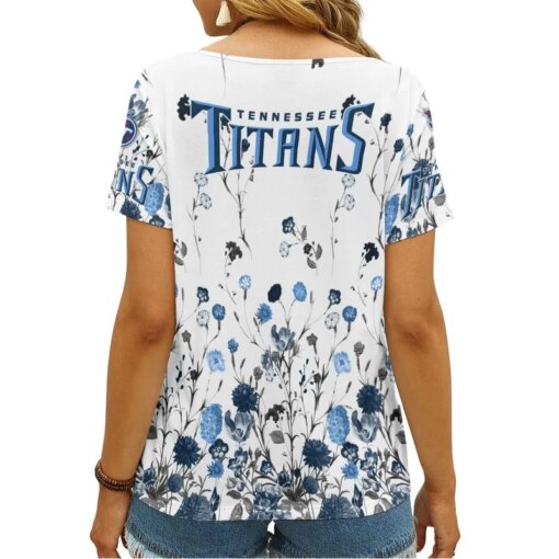 Tennessee Titans Personalized V-neck Women T-shirt