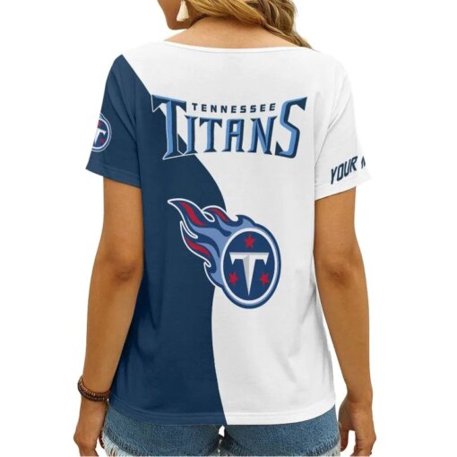 Tennessee Titans Personalized V-neck Women T-shirt