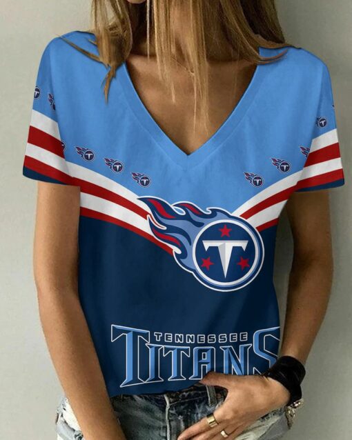 Tennessee Titans Personalized V-neck Women T-shirt