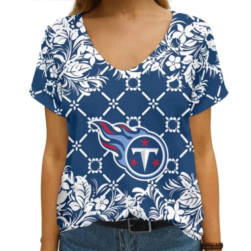 Tennessee Titans V-neck Women T-shirt