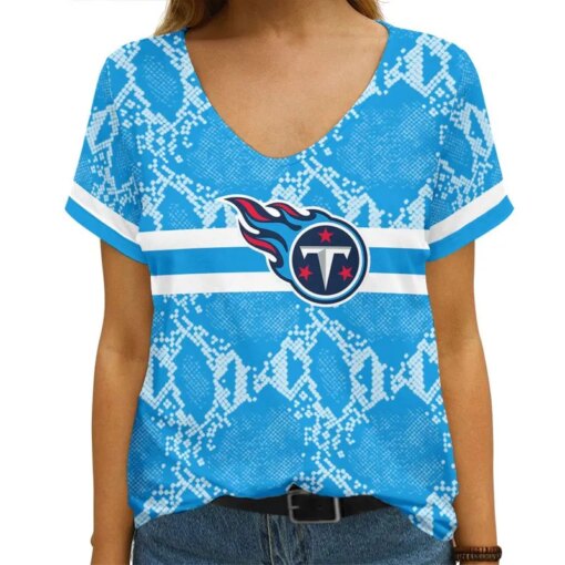 Tennessee Titans V-neck Women T-shirt