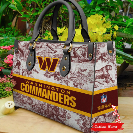 Washington Commanders Personalized Leather Hand Bag BB306