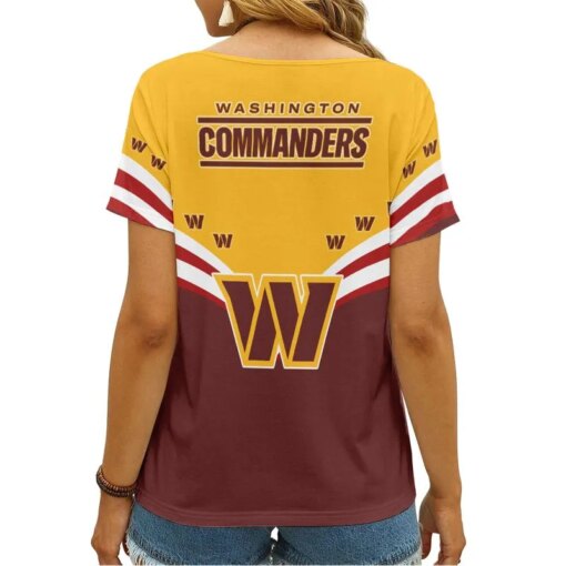 Washington Commanders Personalized V-neck Women T-shirt